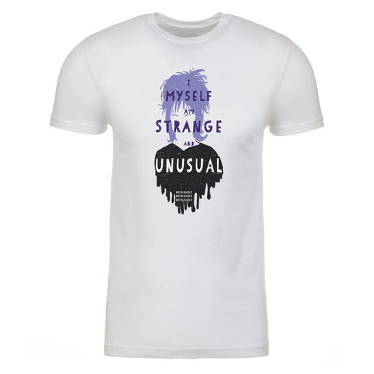 Beetlejuice strange and unusual adult short sleeve t-shirt - white