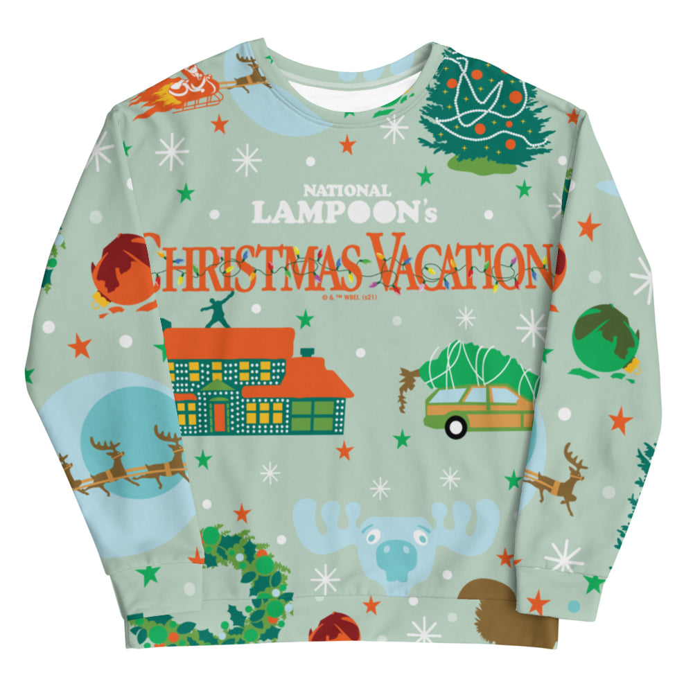 Christmas Vacation Illustrations Unisex Crew Neck Sweatshirt