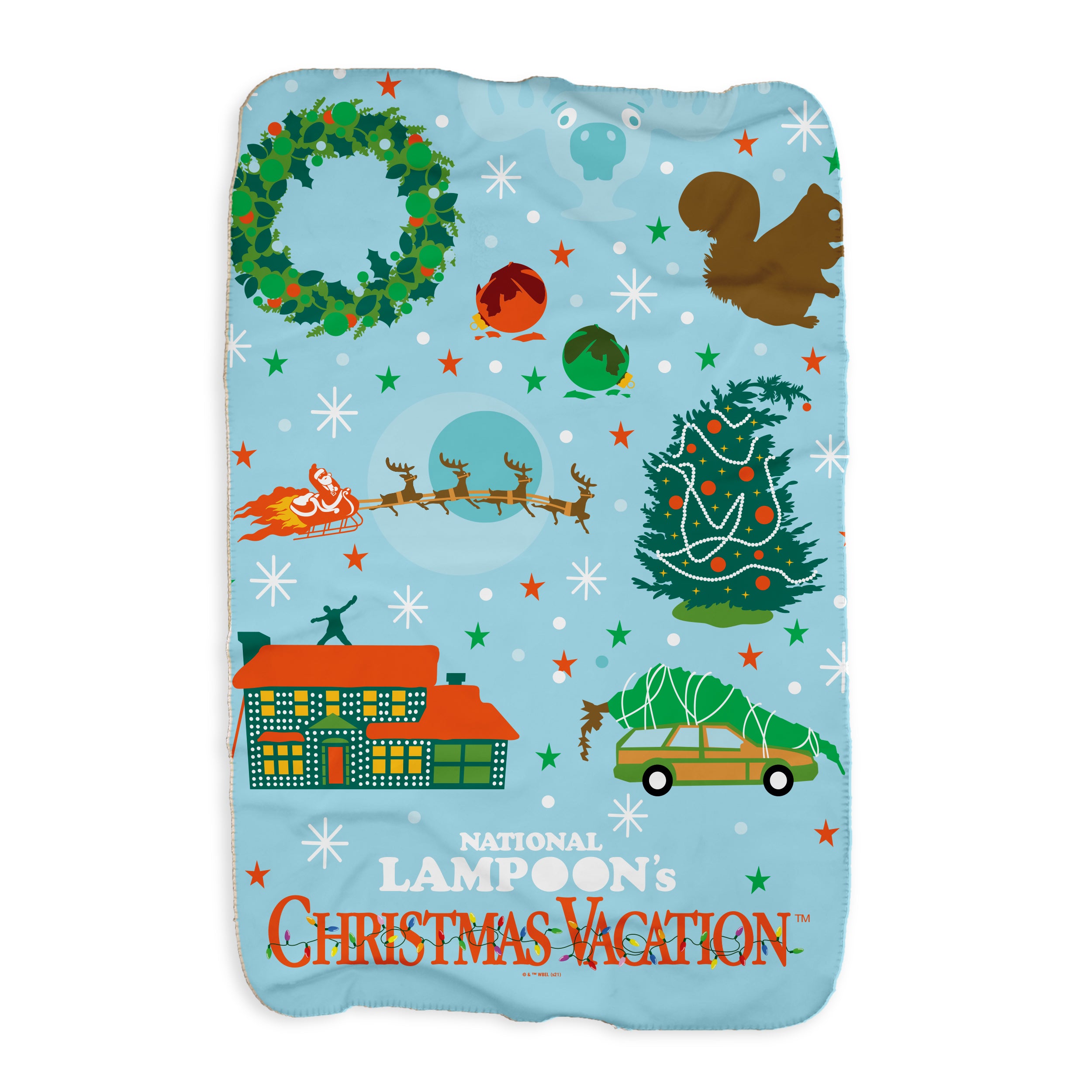 National Lampoon's Christmas Vacation Illustrations Sherpa Blanket