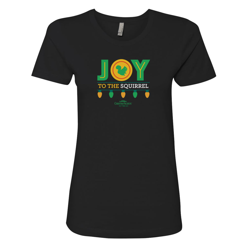 Christmas Vacation Joy To The Squirrel Women's Short Sleeve T-Shirt