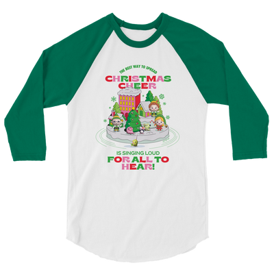 Elf Christmas Cheer Unisex 3/4 Sleeve Raglan Shirt