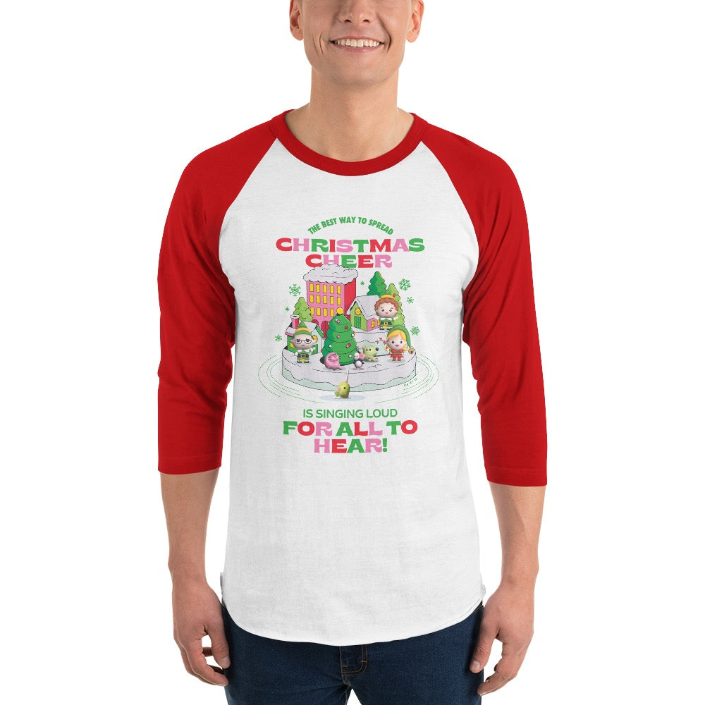 Elf Christmas Cheer Unisex 3/4 Sleeve Raglan Shirt