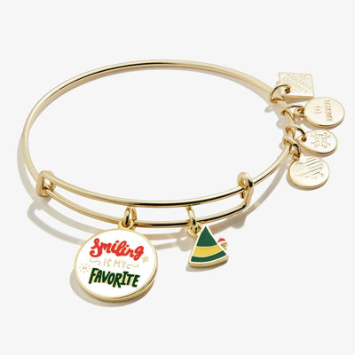 Elf, Smiling is my Favorite Duo Charm Shiny Gold Bracelet
