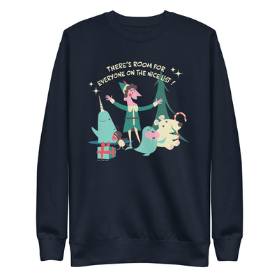 Elf There's Room For Everyone on The Nice List Adult Sweatshirt