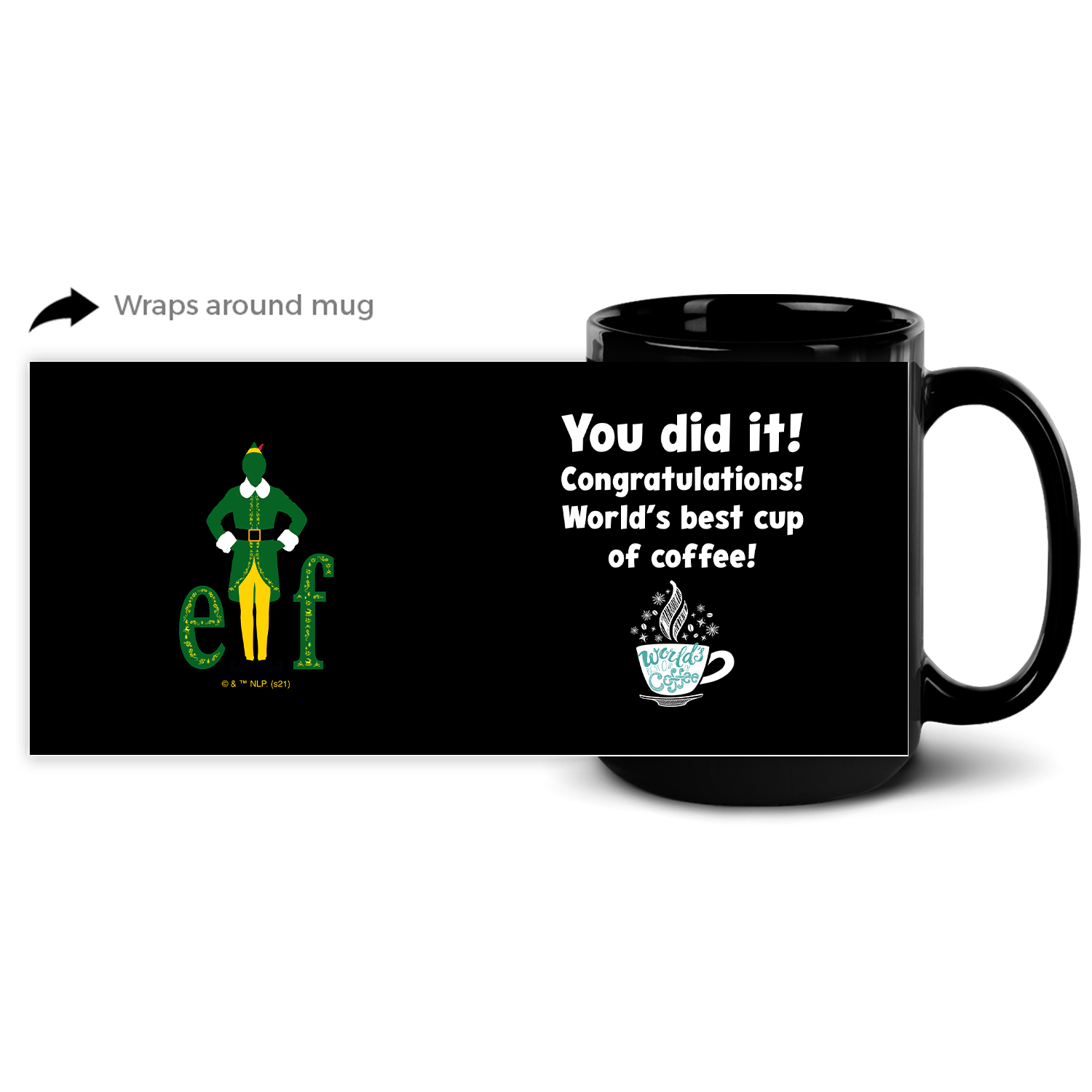 Elf World's Best Coffee White Mug