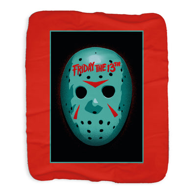 Friday the 13th Green Jason Hockey Mask Sherpa Blanket