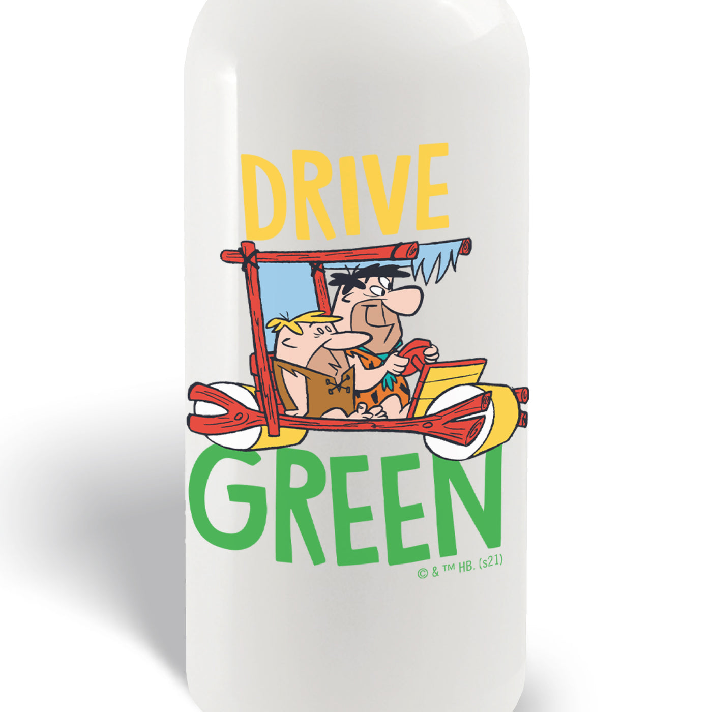 The Flintstones Let's Rock Drive Green 20 oz Screw Top Water Bottle with Straw