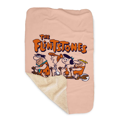 The Flintstones Flintmobile Sherpa Blanket