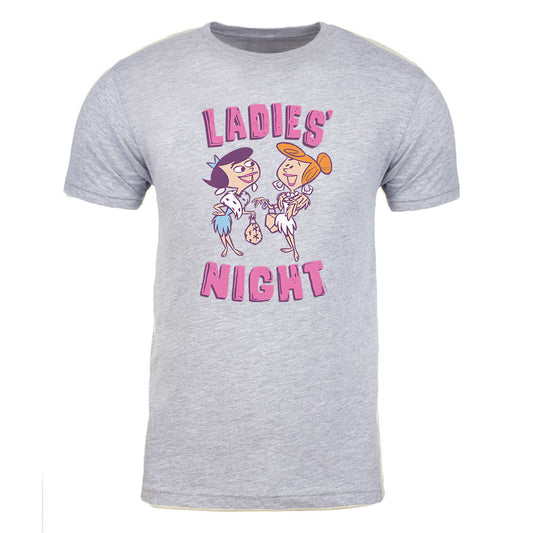 The flintstones ladies' night adult short sleeve t-shirt - heather grey