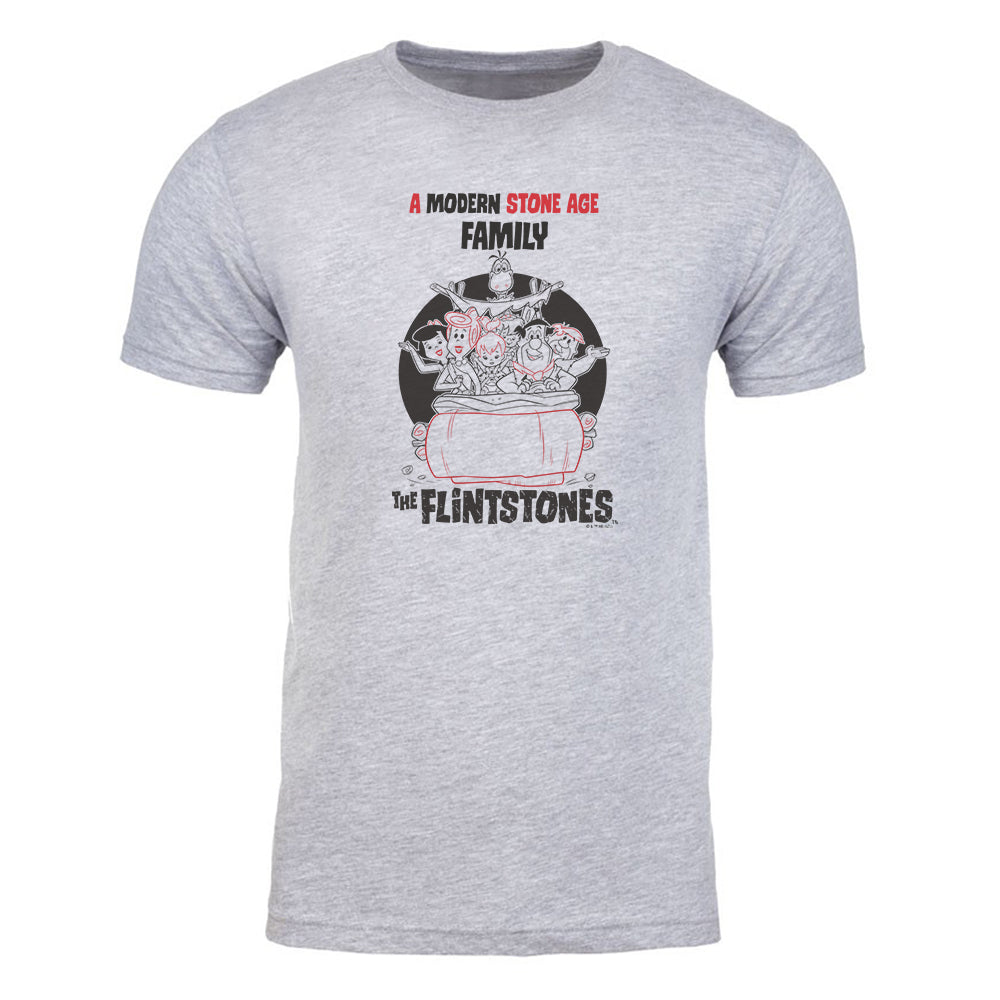 The Flintstones Stone Age Family Adult Short Sleeve T-Shirt