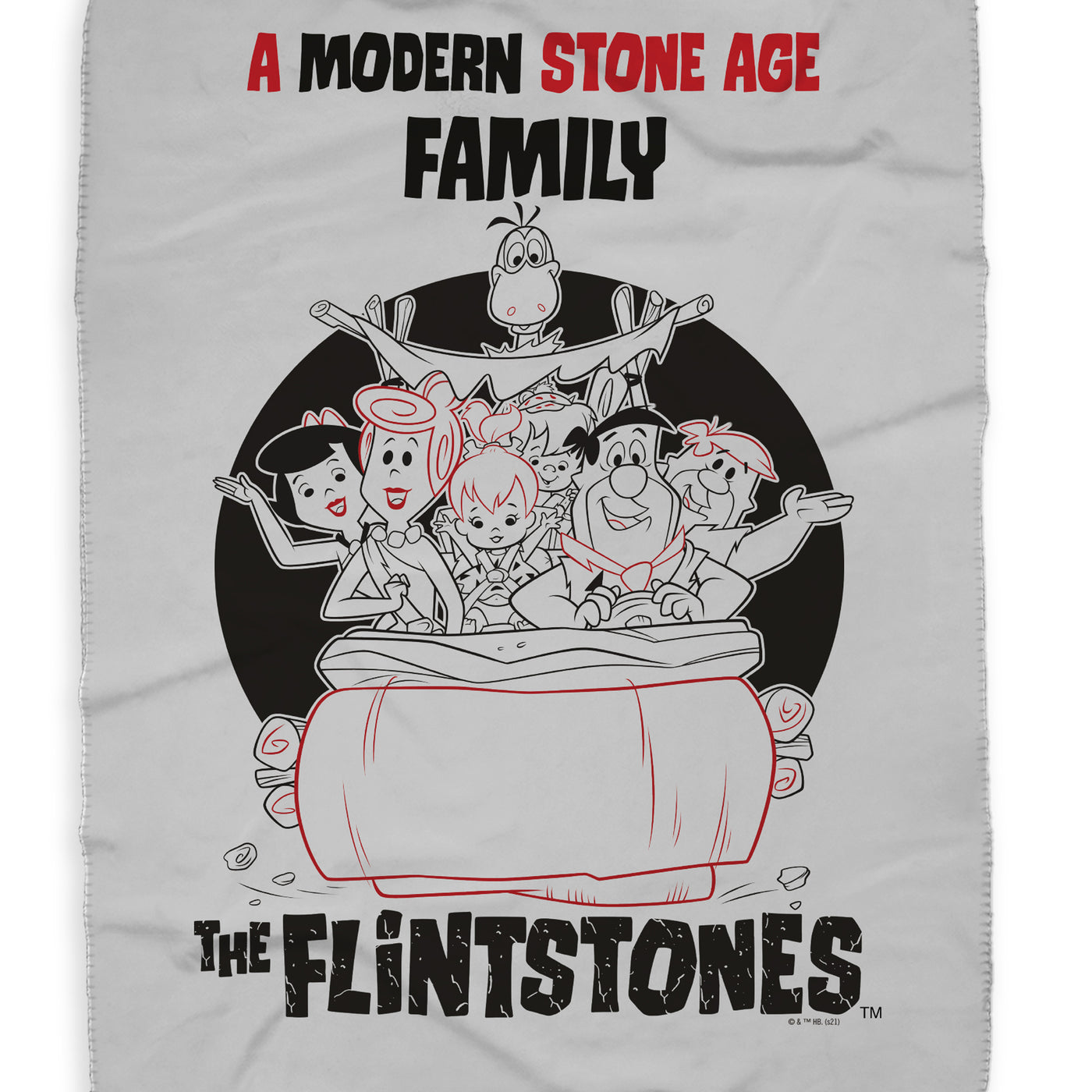 The Flintstones Stone Age Family Sherpa Blanket