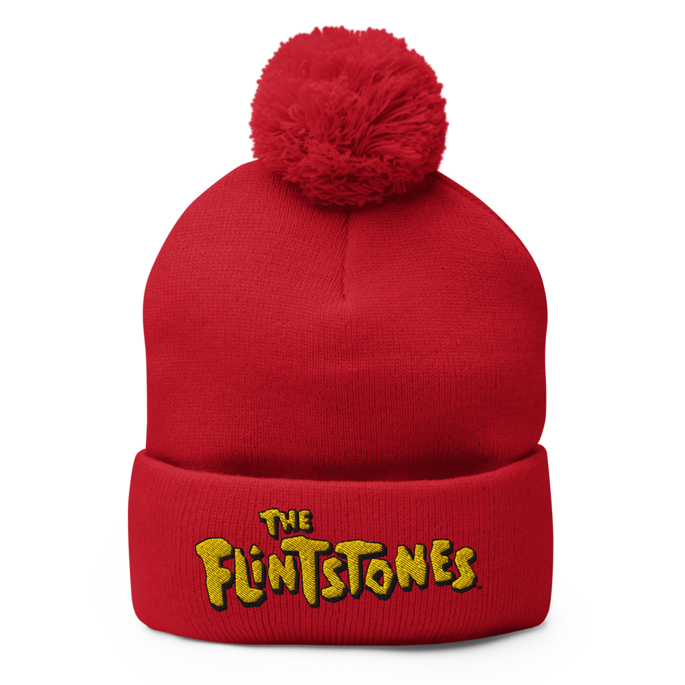 The Flintstones Logo Pom Pom Knit Beanie