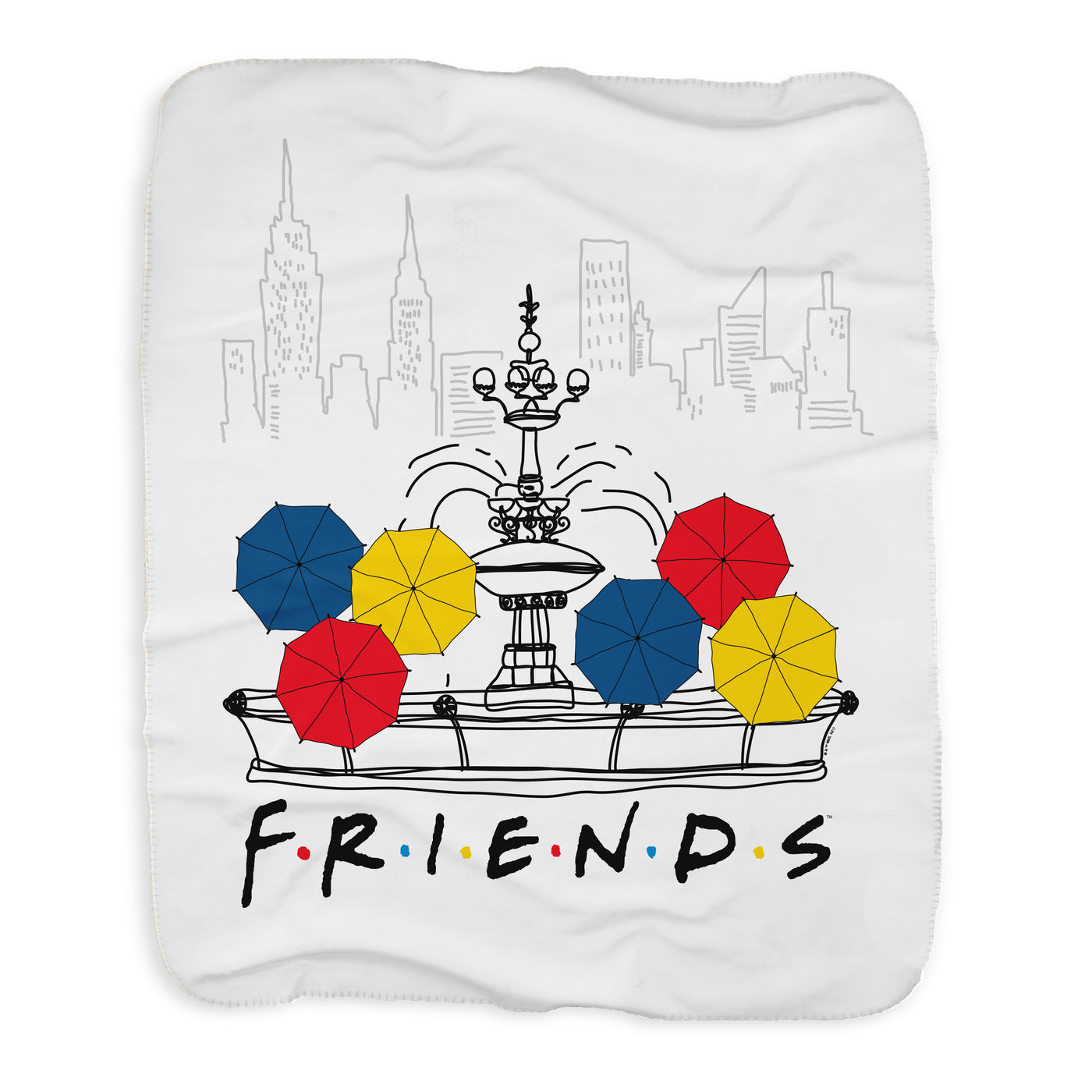Friends Umbrellas & Fountain Sherpa Blanket