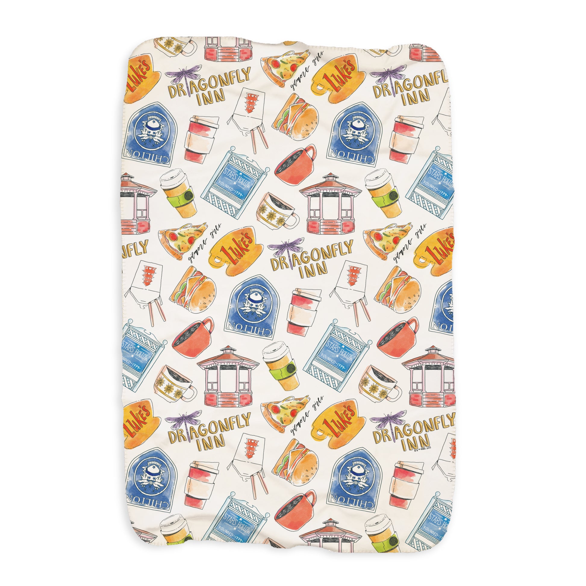 Gilmore Girls All Over Print Pattern Sherpa Blanket