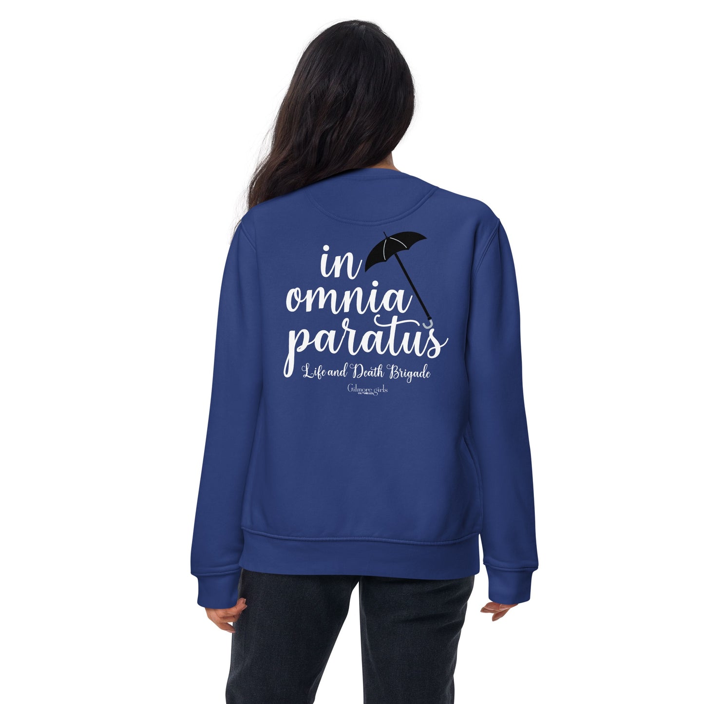 Gilmore Girls In Omnia Paratus Umbrella Embroidered Crewneck Sweatshirt