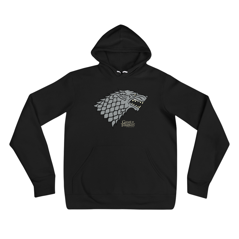 Game of Thrones House Stark Sigil Adult Fleece Hooded Sweatshirt Black
