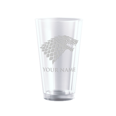 Game of Thrones House Stark Personalized Laser Engraved Pint Glass