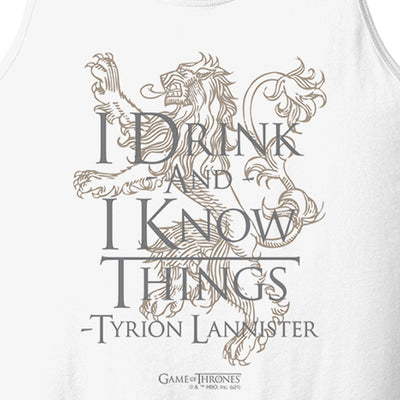 Game of Thrones I Drink and I Know Things Adult Tank Top