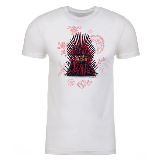 Game of thrones iron throne adult short sleeve t-shirt - white