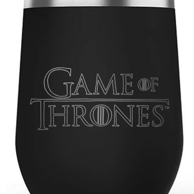 Game of Thrones Logo Laser Engraved Wine Tumbler with Straw
