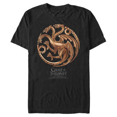 Game of Thrones Tagaryen Sigil Metal Short Sleeve T-Shirt