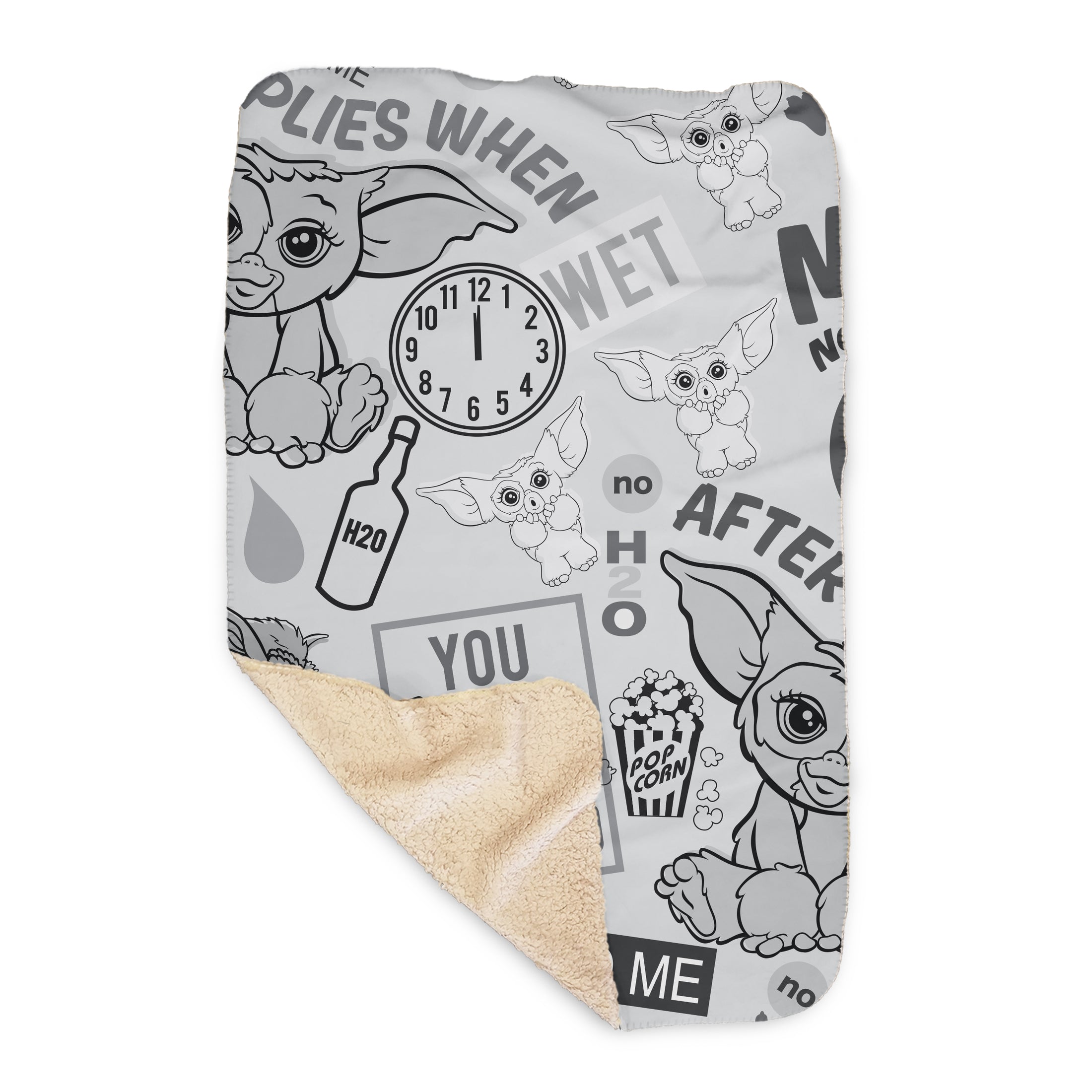 Gremlins Character Pattern Sherpa Blanket