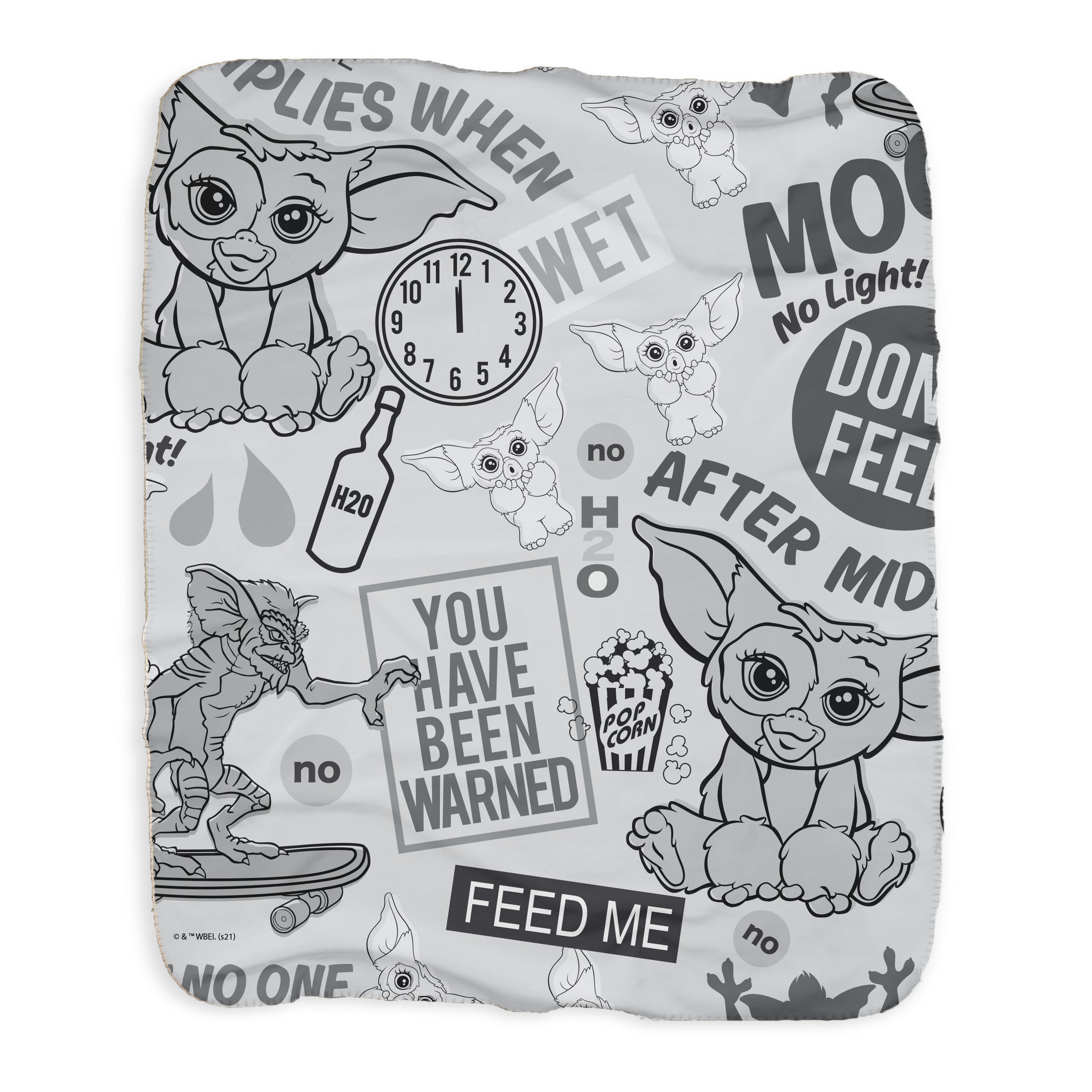 Gremlins Character Pattern Sherpa Blanket