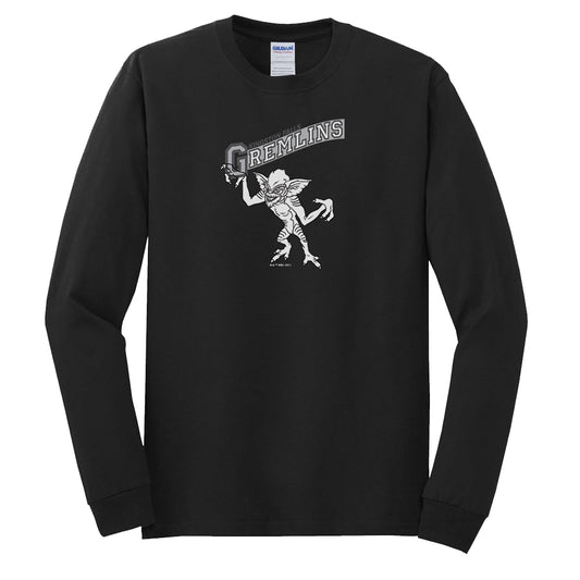 Gremlins kingston falls adult long sleeve t-shirt - black