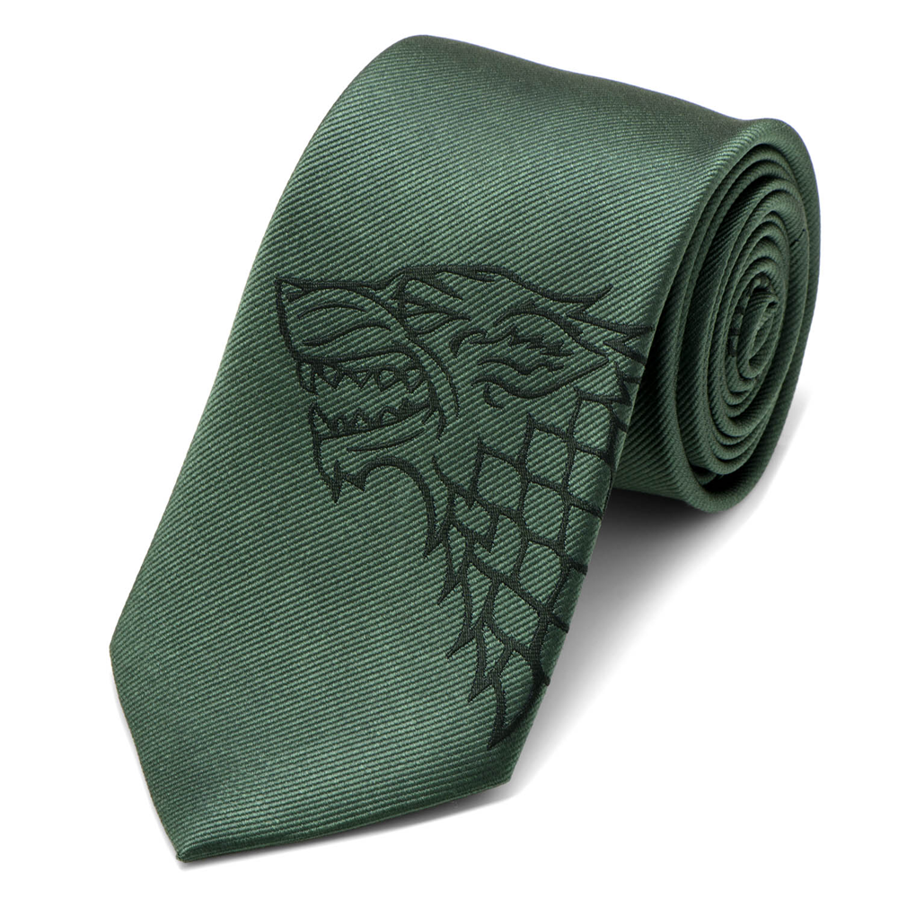 Game Of Thrones Stark Direwolf Green Men's Tie