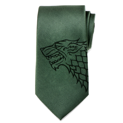 Game Of Thrones Stark Direwolf Green Men's Tie