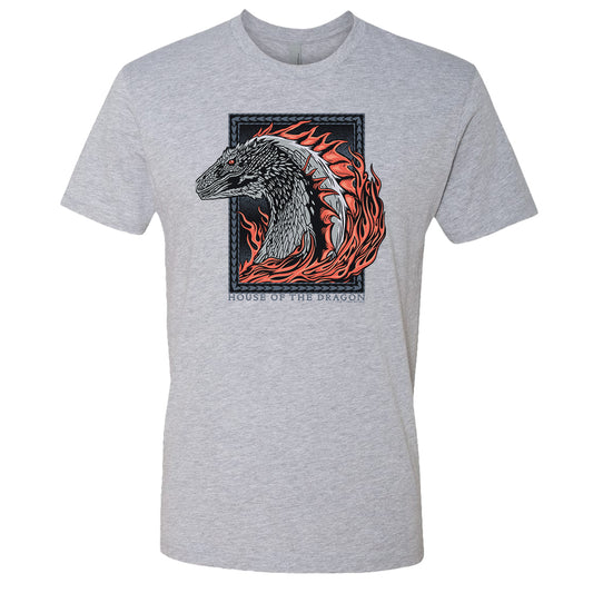 House of the dragon fire dragon adult short sleeve t-shirt - grey