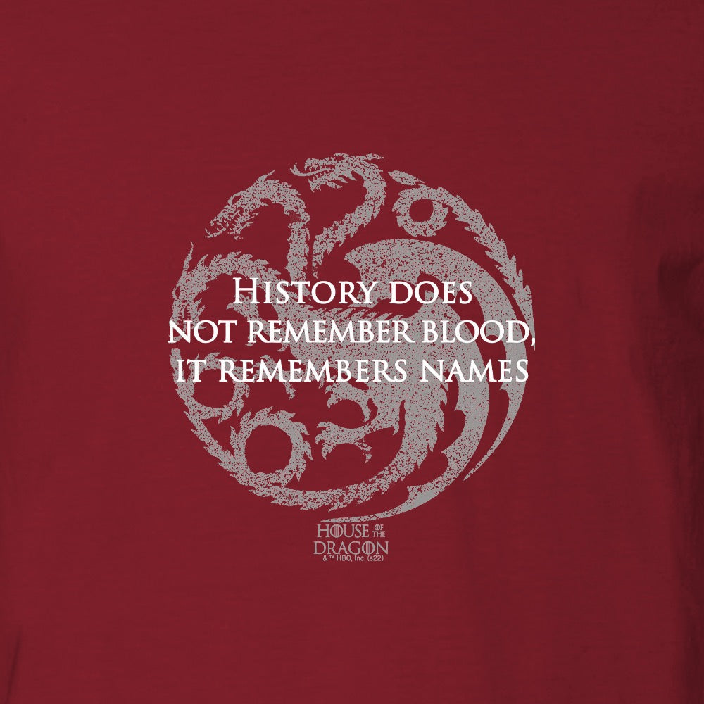 House of the Dragon History Remembers Names Adult Short Sleeve T-Shirt