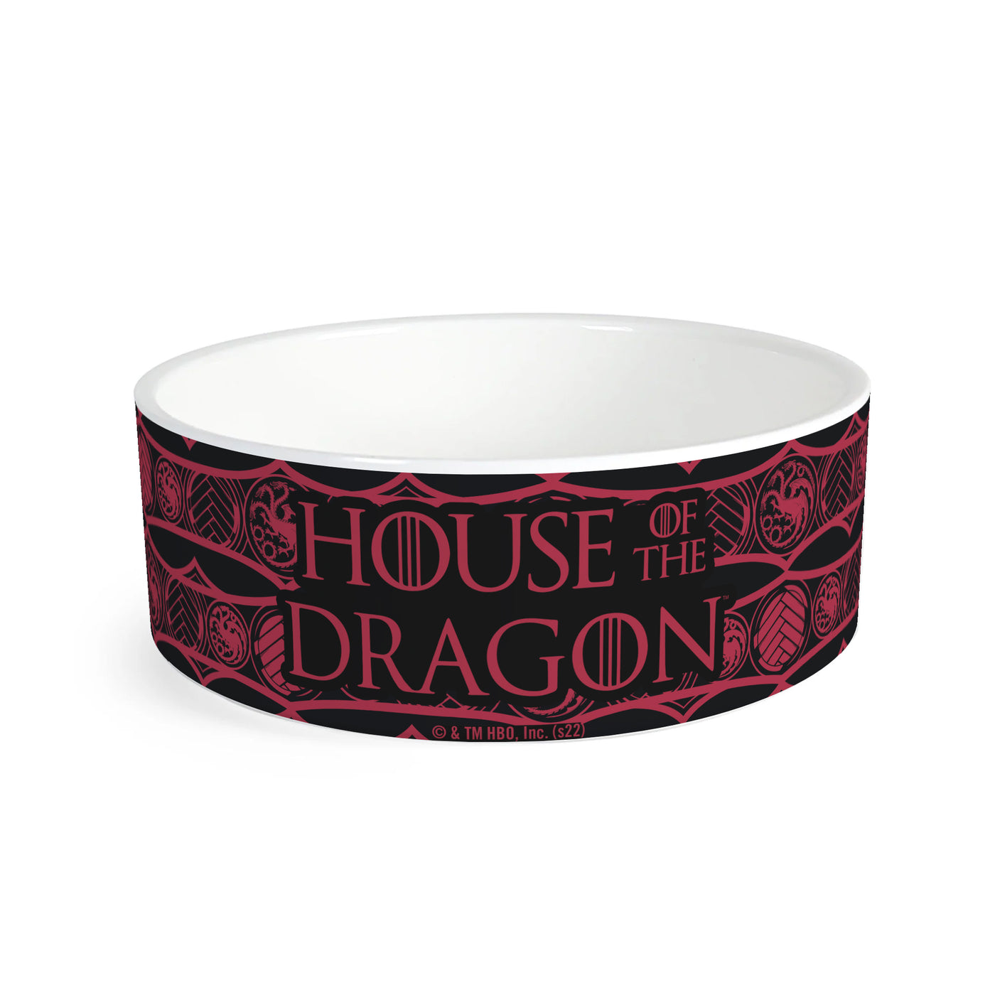 House of the Dragon House Targaryen Pattern Pet Bowl