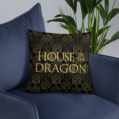 House of the Dragon Dragon Pattern Throw Pillow