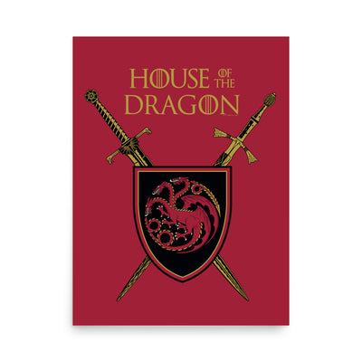 House of the Dragon Swords Premium Satin Poster