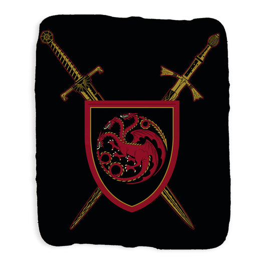 House of the Dragon Swords Sherpa Blanket
