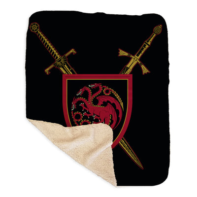 House of the Dragon Swords Sherpa Blanket