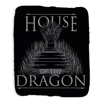 House of the Dragon Throne Grey Sherpa Blanket
