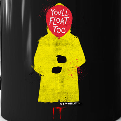 IT You'll Float Too Raincoat Black Mug