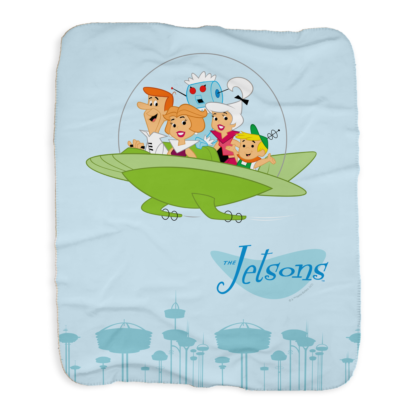 The Jetsons Family Ship Sherpa Blanket