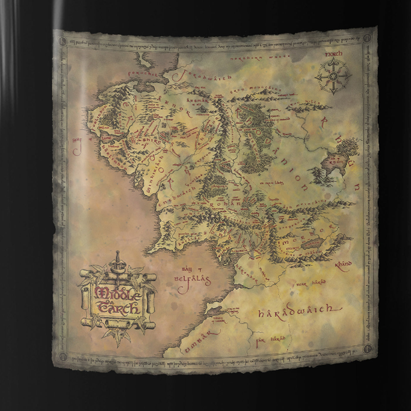 Lord Of The Rings Map Of Middle Earth Black Mug