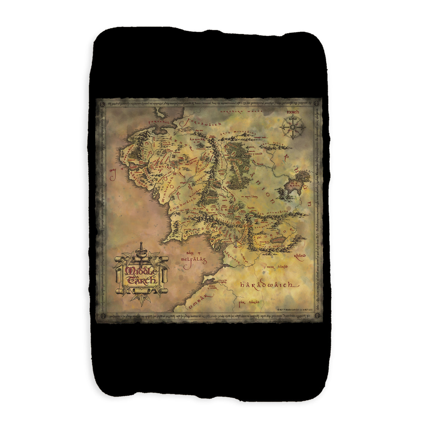 The Lord of the Rings Map of Middle Earth Sherpa Blanket – Warner Bros. Shop