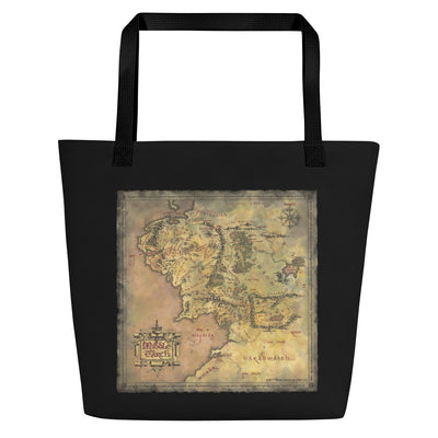 Lord Of The Rings Map Of Middle Earth Beach Bag