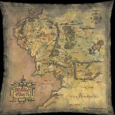 Lord Of The Rings Map Of Middle Earth Throw Pillow