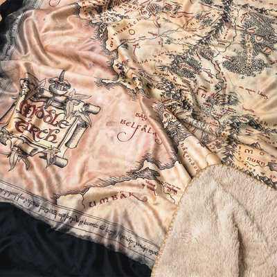 The Lord of the Rings Map of Middle Earth Sherpa Blanket