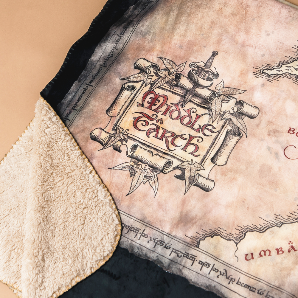 The Lord of the Rings Map of Middle-earth Sherpa Blanket