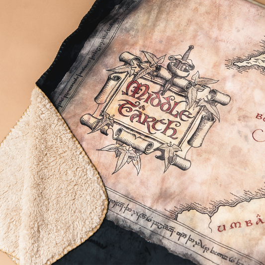 The Lord of the Rings Map of Middle-earth Sherpa Blanket