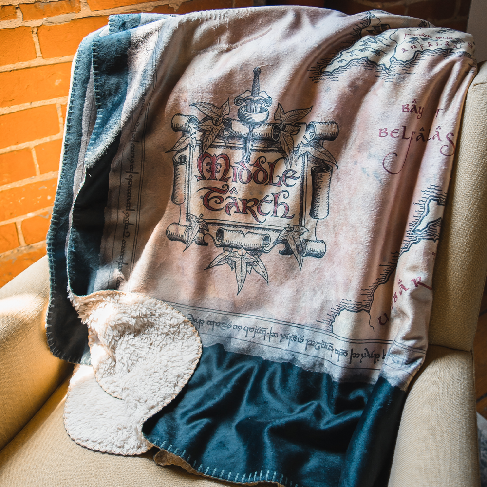 The Lord of the Rings Map of Middle-earth Sherpa Blanket