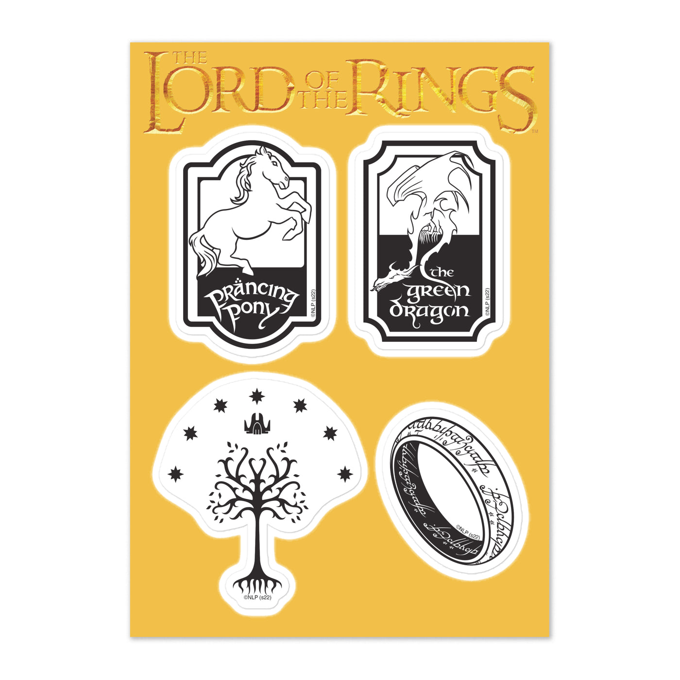 The Lord of the Rings Sticker Sheet Yellow