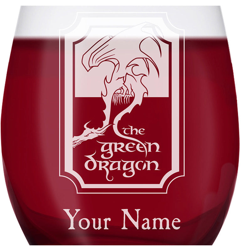 The Lord of the Rings<br>The Green Dragon™<br>Personalized Laser Engraved Stemless Glass